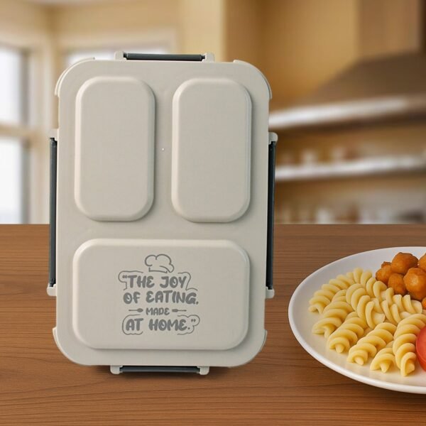 3-Compartment Stainless Steel Lunch Box (1 Pc)