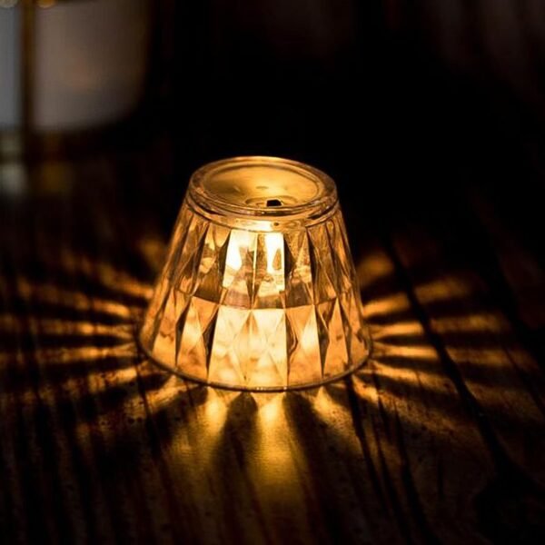 Cup Shape Crystal Table Lamp, Diwali (1 Pc)