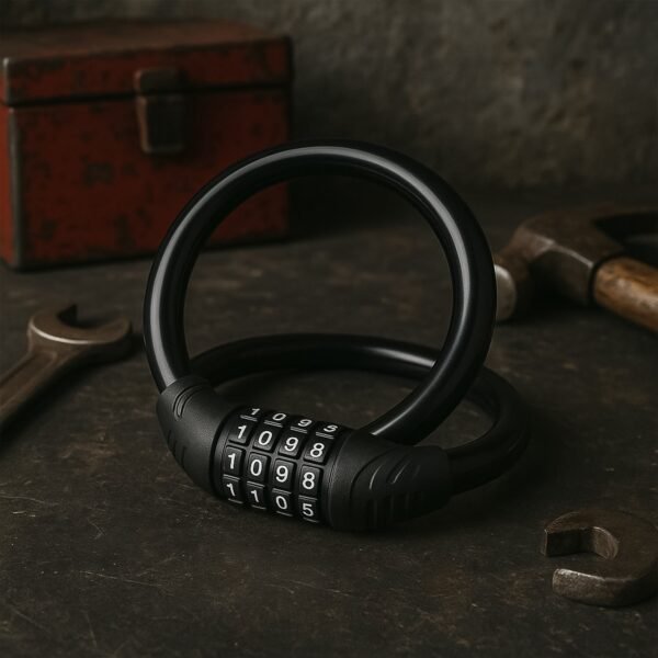 Bike Lock Cable Resettable Cable Lock - Self Coiling 4 Digit Combination Bike Lock