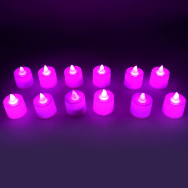 03_ad39c1da-2874-4c66-933d-d10c258a67d9.jpg Pink Flameless LED Tealights for Festive Home Decor (Pack of 12)