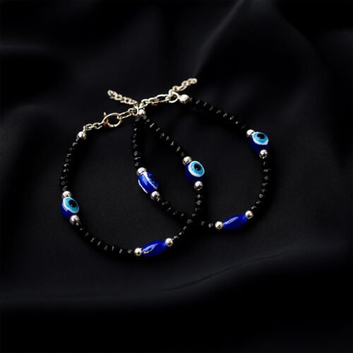 03_b2dd29d7-b9db-4d9e-83ec-a482307f16c0.jpg Adjustable Black Bead Evil Eye Protection Bracelet Set (2 Pc)