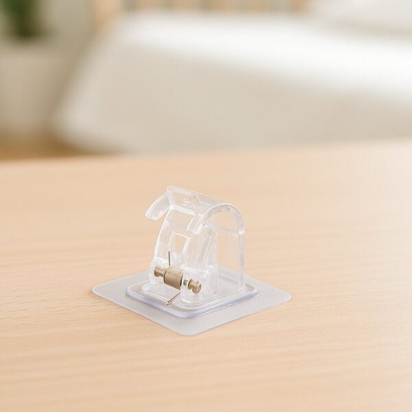 Self-Adhesive Transparent Wall with Spring-Loaded Anti-Slip Clip (1 Pc)