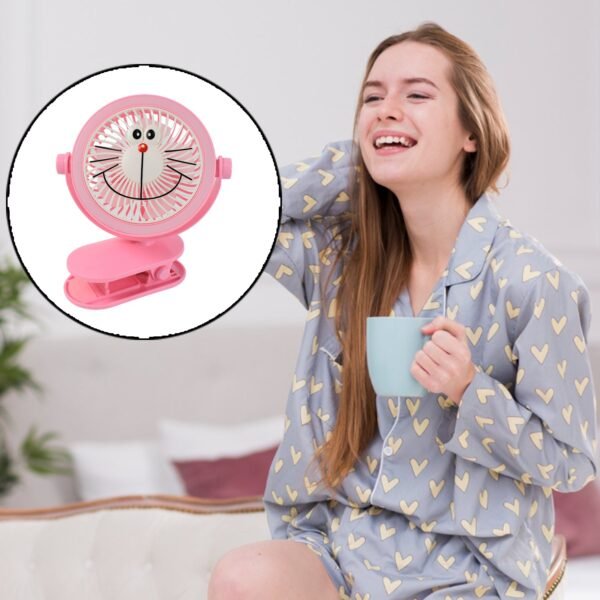 USB Portable Mini Desk Fan with Light – Personal Table Fan (1 Pc)