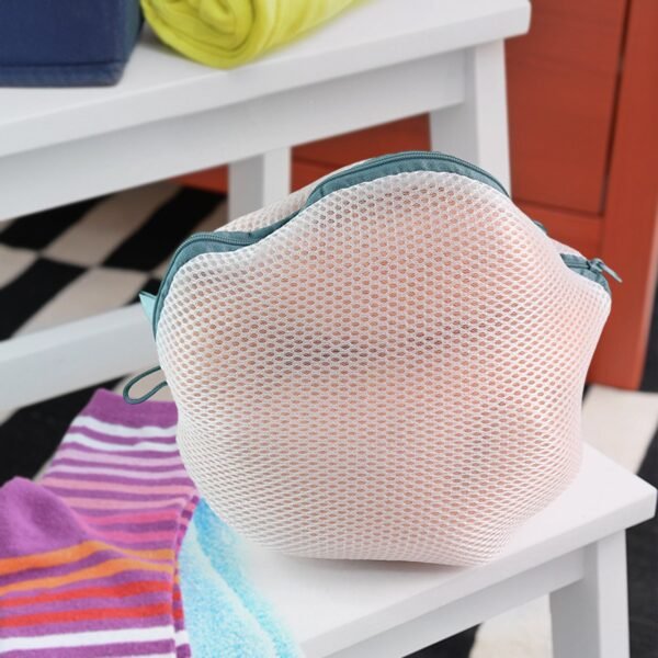 Round Mesh Bra Wash Bag with Zipper for Washing Machine (1 Pc / Mix Size & Design)