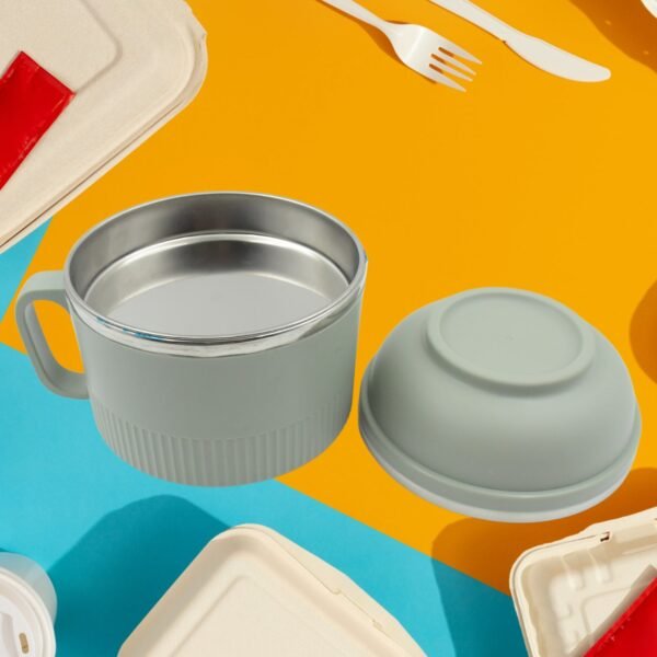 03_b8613840-fc13-4706-9bd7-5df754437af5.jpg Vacuum Food Flask, Insulation Large Capacity Double Layer Structure Non Slip Labor Saving and Safe Stainless Steel Inner Tank Lunch Box/ Noodle Bowl for Camping Picnic for School Office Outdoor (1 Pc)