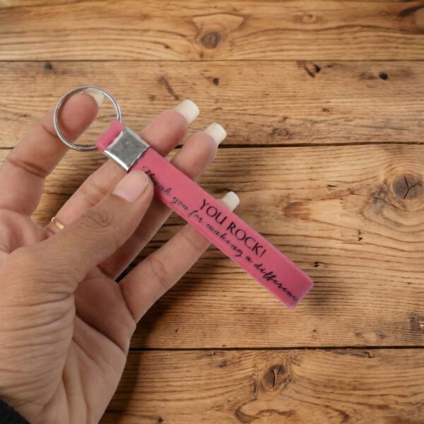 Motivational Silicone Wrist Strap Keychain (1 Pc, Mix Color)
