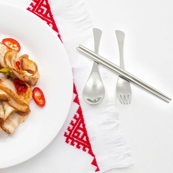 Picnic Dinner Spoon Fork Chopsticks Cutlery Set High Quality Tableware 4 Pc 1 Set