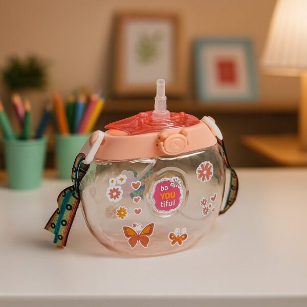 03_bottle_c1040043-a01d-4508-ba34-134407b51ee9.jpg Round Belly Shape Kids Water Bottle (400Ml / 1 Set )