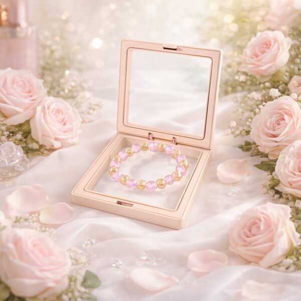 Elegant Dual-Tone Crystal Beaded Stretch Bracelet (1 Pc)