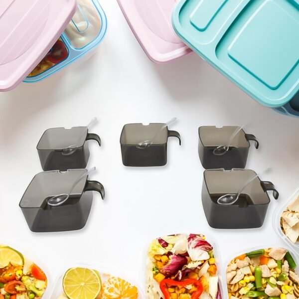 03_c29d13aa-dff6-436a-ba9f-71b5356f27c0.jpg Rotating Spice Jars Vertical Rotatable Seasoning Box 4 Section / Tier With 4 Spoon (1 Set)