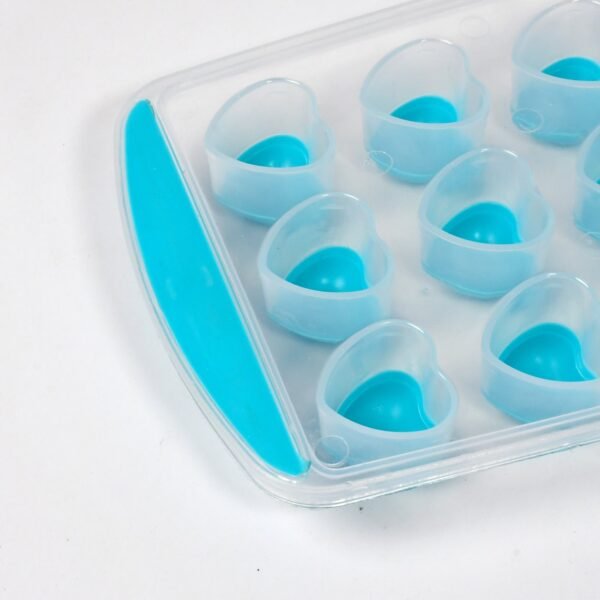 Easy Push -UP ice Tray, With Flexible Silicon Bottom, Heart Shape 18 Cube Trays