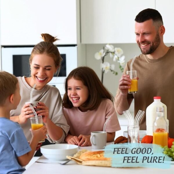 Reusable Glass Straws Clear Glass Drinking Straw 5Pc