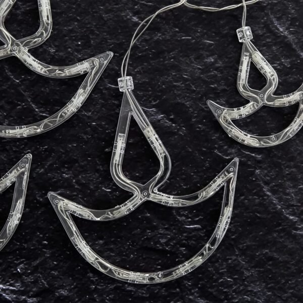 12 Diya Curtain String Lights, Window Curtain Lights (White Color)