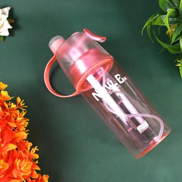 Plastic 2 In 1 Mist Spray Water Bottle (Multicolor / 400 ML / 1 Pc)