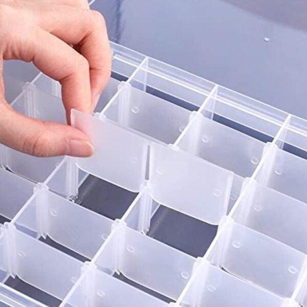 03_c6d22dde-50bc-496d-b42f-9df220daceda.jpg 36 Grids Clear Plastic Organizer Box with Dividers Jewellery Storage Box 1 Pc