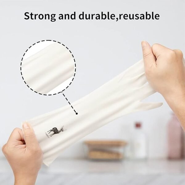 Reusable Deer Print Rubber Cleaning Gloves (1 Pair )