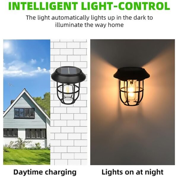 Solar Lantern Wall Lights Fixtures with Motion Sensor (1 Pc)