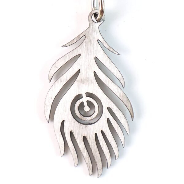 Stylish Stainless Steel Peacock Feather Keychain (1 Pc)