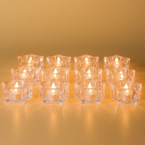 Set of 12 LED Crystal-Effect Flameless Smokeless Candles