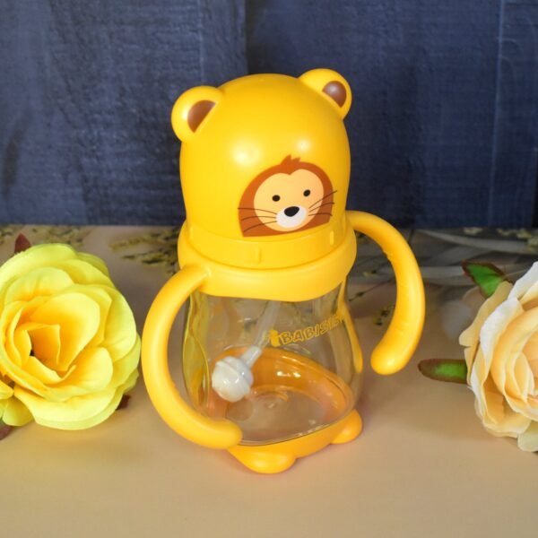 03_d0d350cf-bb14-4736-a40e-a5f541a7e6c8.jpg Baby Feeding Bottle with Handles & Straw (Mix Design, Size & Color / 1 Pc)