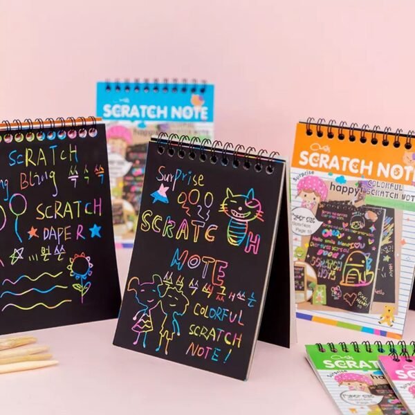 Crafts Rainbow Art Scratch Paper Book (10 Pages, Pack of 1)