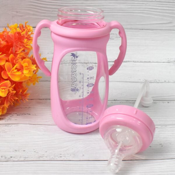03_d7ddbde7-1e1d-4077-a104-2c9bd6eaaa01.jpg Baby Feeding Bottle with Handles & Straw (Mix Design, Size & Color / 1 Pc)