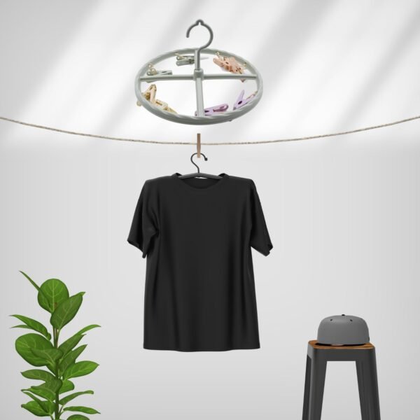 Drying Rack with 8 Clothespin Clips Sock & Underwear Hanger