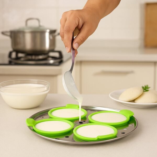 03_d86a4a13-1f78-4037-a58d-846361fdf140.jpg Idli Maker Cups Food-Grade Silicone Non-Stick Idli/ Dhokla/ Egg Poacher (4 Pcs)