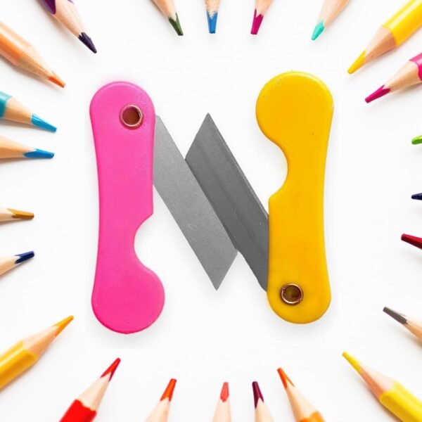 03_dc3de93b-c2e5-45b8-80a7-bf4b6e9d09a3.jpg Multicolour Mini Paper Cutter Knife Pencil Knife (Pack of 12)