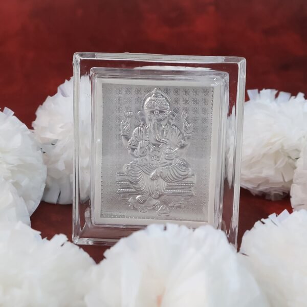 Embossed Silver-Plated Lord Ganesha Photo Frame  (1 Pc)