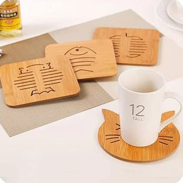 03_de65570f-6b8f-4ac0-8220-39df0a0df6d0.jpg Square Bamboo Wood Table Place mat Hot Pot Cup Mat Tea Coaster(14×14 Cm / 1 Pc)