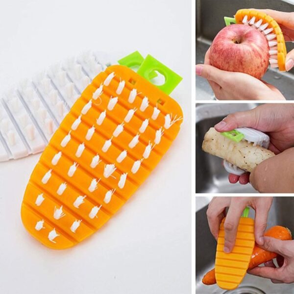 Vegetable Scrubbing Brush Non Toxic Fruit Brush Carrot Shape for Vegetables