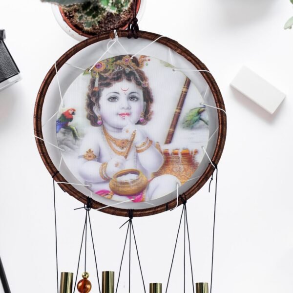 Krishna Medallion Dream Catcher Wind Chime Pendant Wall Hanging - Spiritual Home