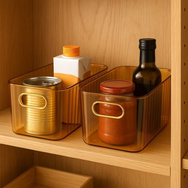 03_e29b58fa-82c5-48fb-96fe-d8f738cac08f.jpg Premium Ribbed Transparent Storage Basket with Gold Handle 25×14 cm 4 Pc