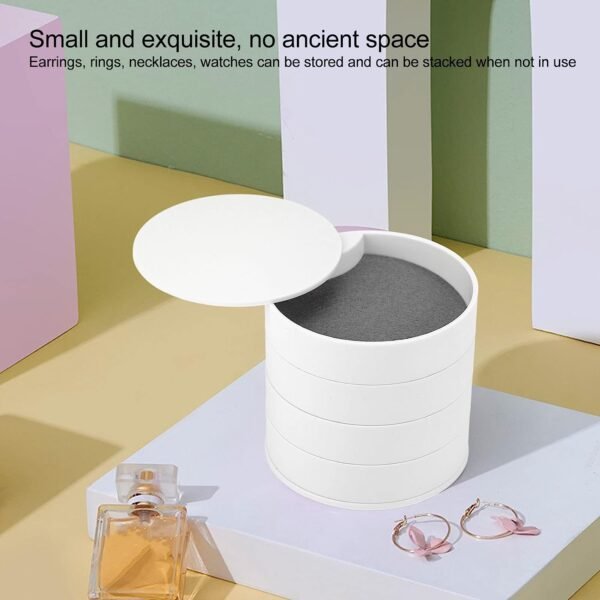 4 Layers Jewellery Box 360 Degree Rotating Jewelry  Organizer with Mirror Storage