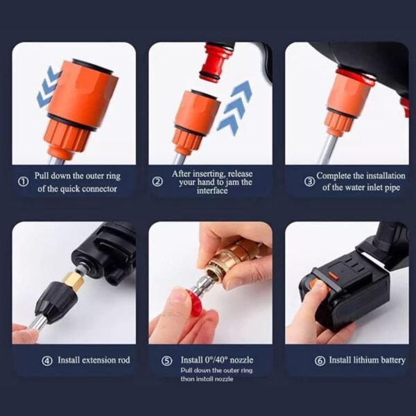 48V Portable Car Pressure Washer Kit with Rechargeable Battery