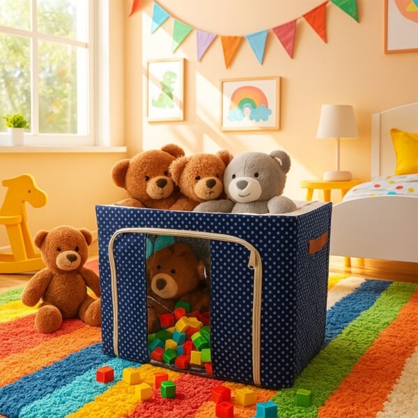 Foldable Steel-Frame Clothes Storage Box - (50x40 Cm)