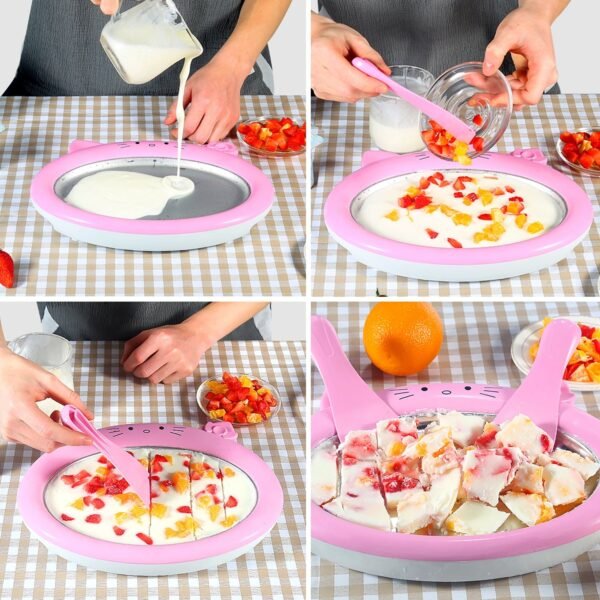 Ice-Frying Machine – Mini Cartoon Design Home Fried Ice Cream Machine for Summer