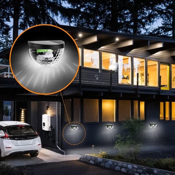 03_ee7b1026-a2e0-4372-9e3f-fb2cdfd82084.jpg 6 LED Solar Powered Wall Mount Fence Light with Honeycomb Shade Design (2 Pc Set)