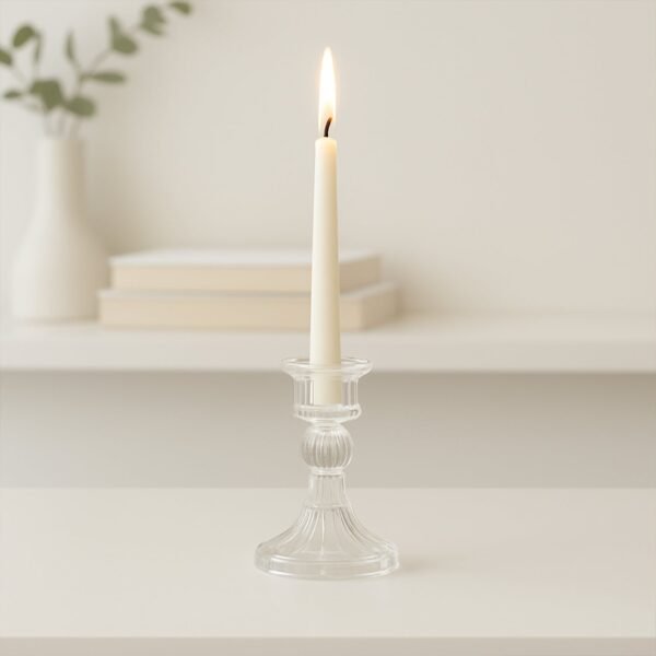 Elegant Crystal Glass Candle Holder Stand (1 Pc)