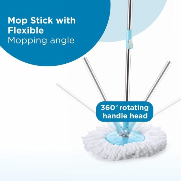 Rapid Steel Spinner Bucket Mop 360 Degree Wringer with 2 Absorbers for Home Office