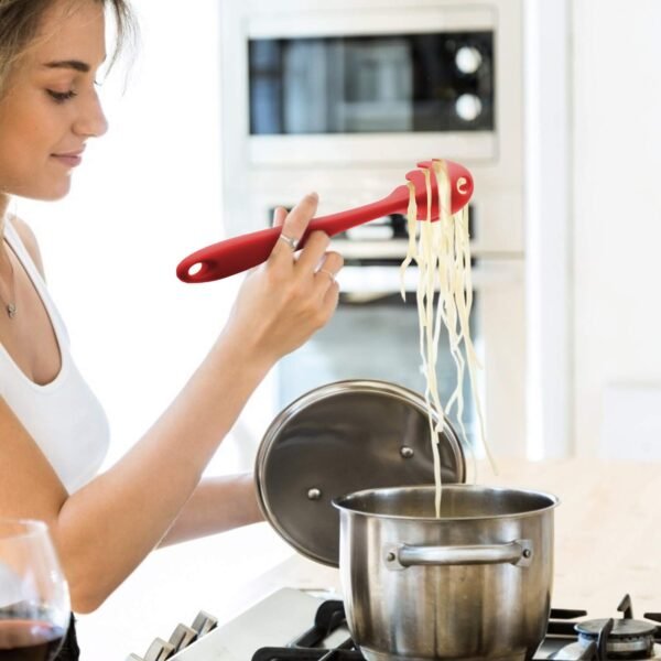 Pasta Fork Silicone Cookware Spaghetti Strainer Server Spoon