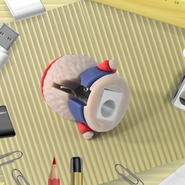 Cartoon Pencil Sharpener with Built-In Eraser – Fun Practical Stationery