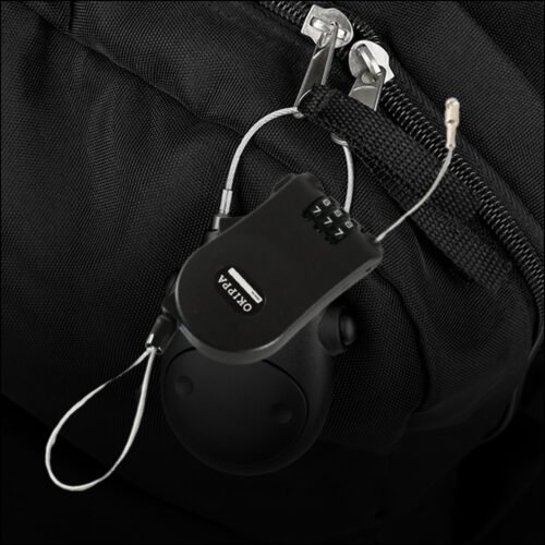 Multifunctional Cable Lock with Number Code Retractable Wire Lock Shell Combination