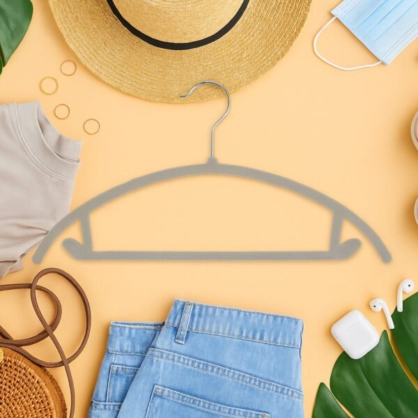 03_hanger.jpg Velvet Non-Slip Clothes Hanger (1 Pc)