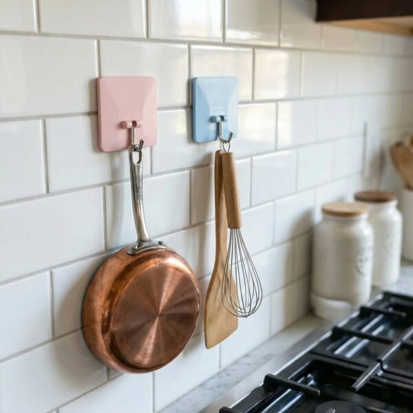 Self-Adhesive Wall-Mounted Utility Hooks (2 Pc)