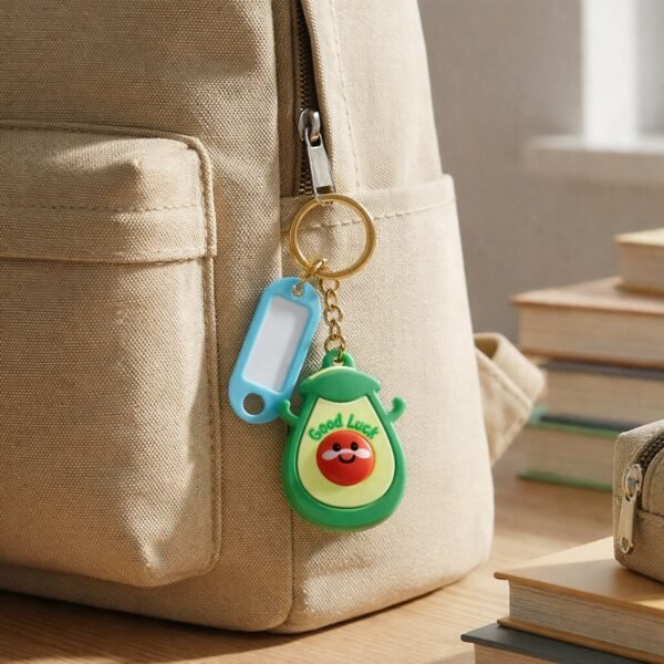 Cute Avocado Cartoon Character Decorative Keychain (1 Pc)