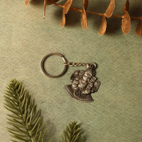 03_keychain_471af491-f047-440e-b1dc-ee486ce97724.jpg Lord Ganesha Sitting Design Silver Keychain (1 Pc)