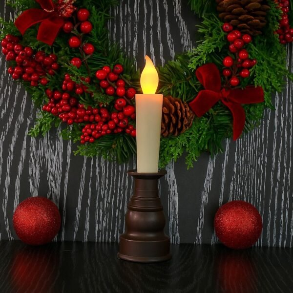 Premium LED Flameless Candle with Holder (1 Pc)