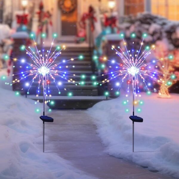 03_light_b5ad8796-cc6f-4060-b21a-1cc1bcec83f9.jpg Solar Powered Multicolor Starburst Firework Garden Light Set (2 Pc / 150 LED)